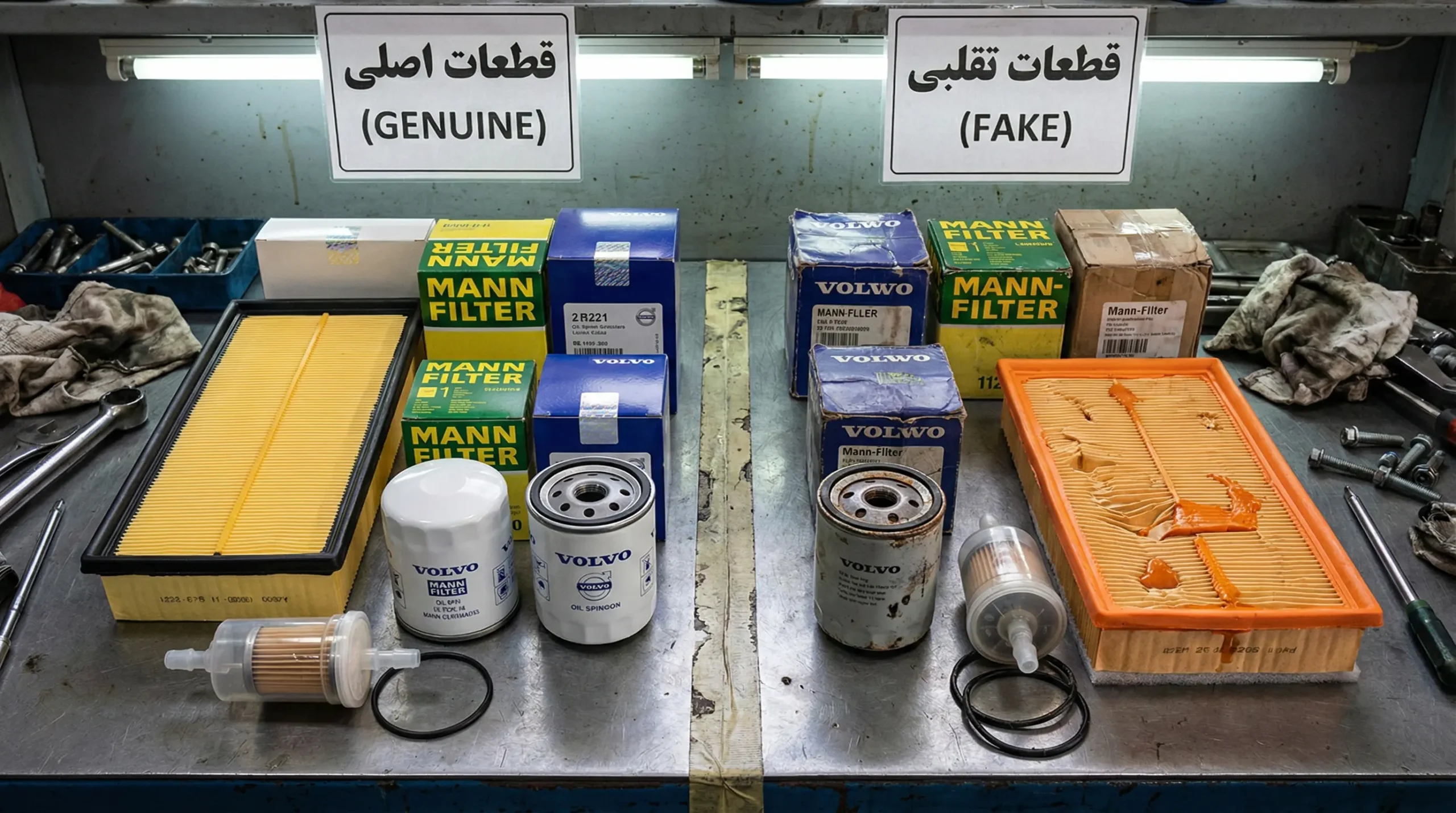 راهنمای کامل انتخاب و خرید فیلترهای کامیون‌های سنگین (ولوو، رنو، داف و…) — از تشخیص اصل تا نکات نگهداری