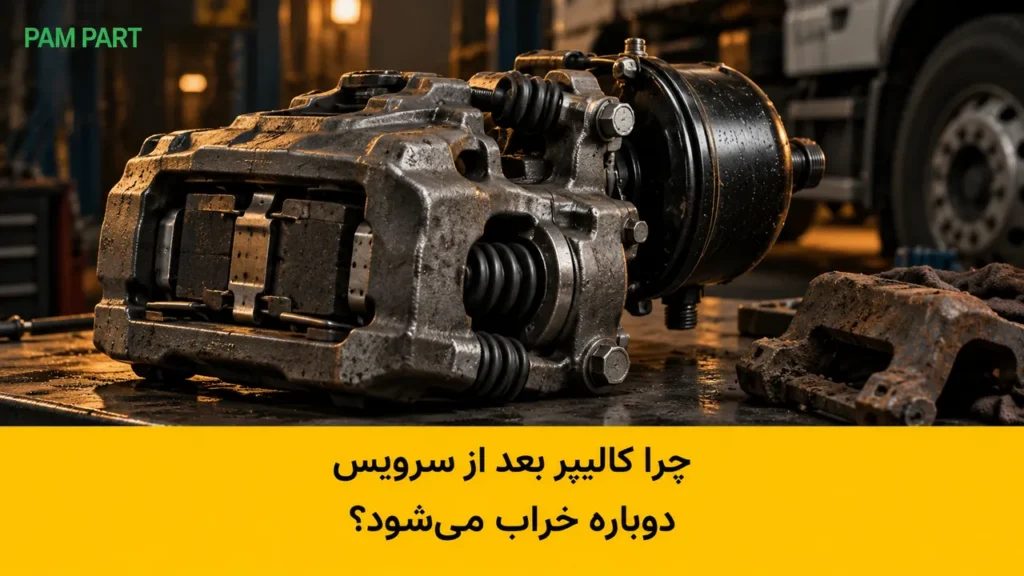 کاور مقالهٔ چرا کالیپر بعد از سرویس دوباره خراب میشود؛ تصویرسازی کالیپر بادی خودرو سنگین